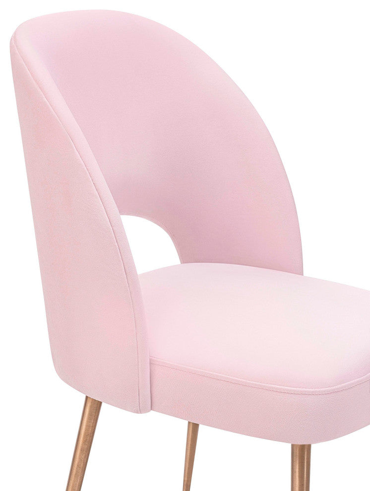 Swell Velvet Chair, Blush