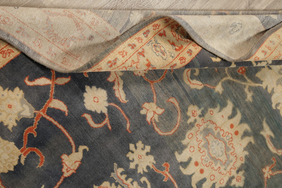 Turkish Vegetable Dye All-Over Handmade French Toile Rug Oriental, Gray, 6 X 9