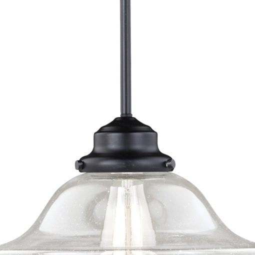 Huntley 12-in Pendant Clear Glass Oil Rubbed Bronze