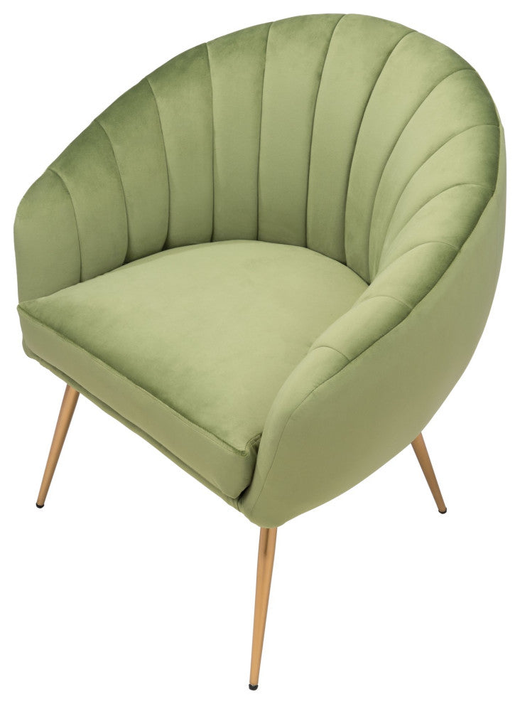 Accent Chair, Steel Metal, Fabric, Green, Gold, Lounge Cafe Lobby Hospitality