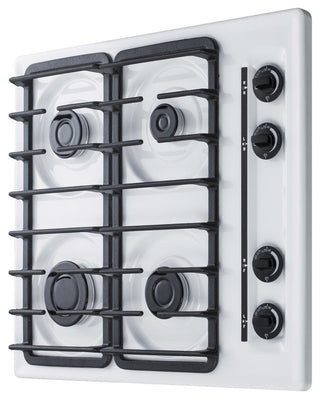Summit WTL033S 24"W 4 Burner Gas Cooktop - White
