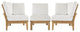 Modway Marina 3 Piece Outdoor Patio Teak Set, Natural White