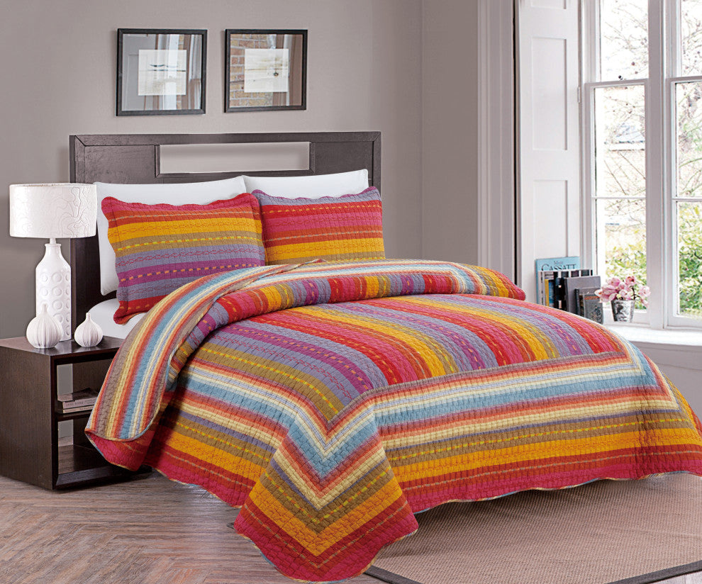 Sedona Cotton Quilt Set, Photo, Full/ Queen