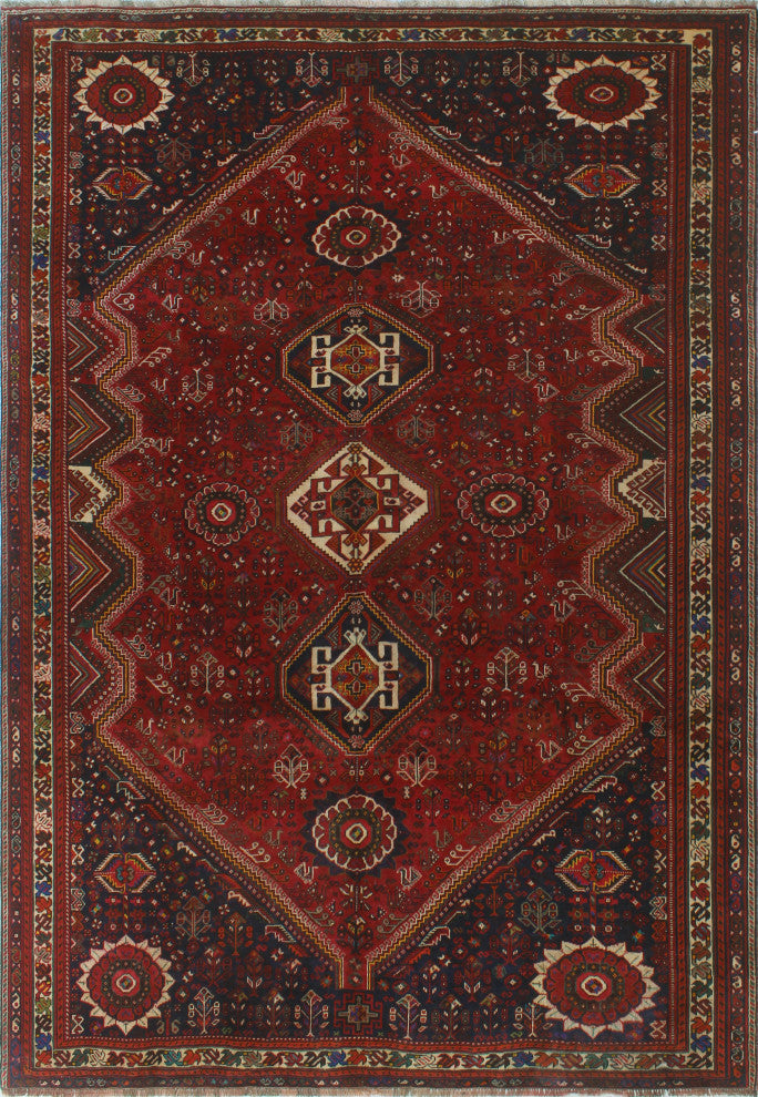 Fine Vintage Distressed Aiken Red Rug
