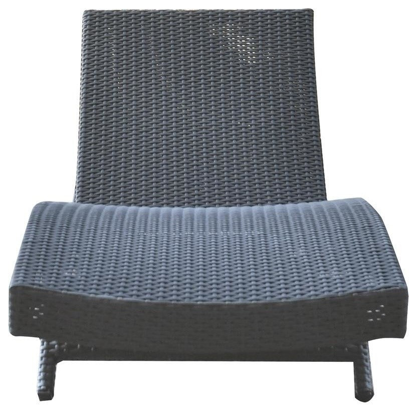 Armen Living Cabana Outdoor Adjustable Wicker Chaise Lounge Chair