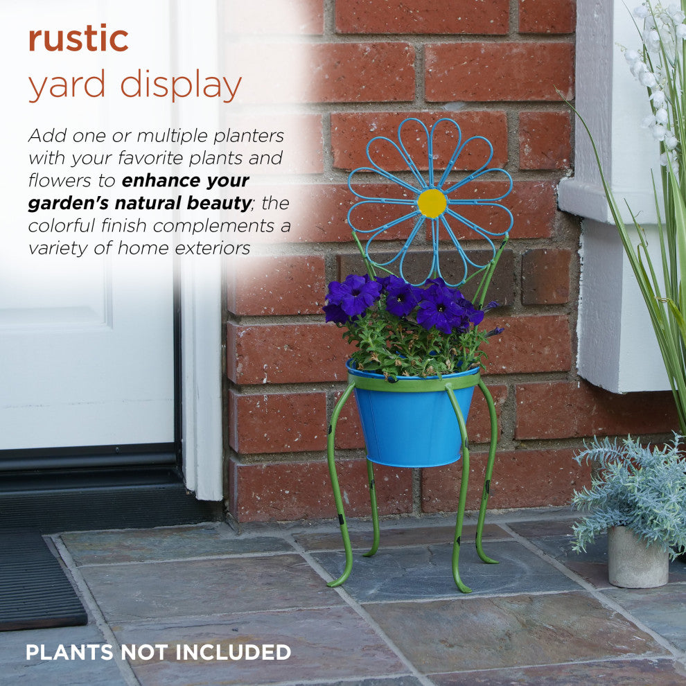 Blue Flower Planter Stand