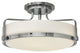 Hinkley Harper 18" Large Semi-Flush Ceiling Light, Chrome + Etched Opal