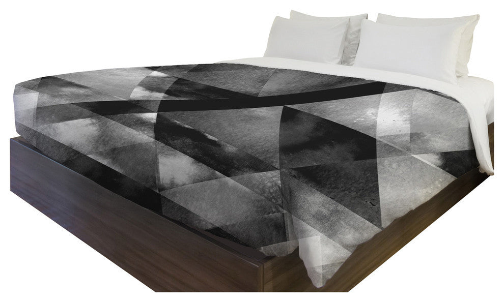 Dark And Stormy, Black Lightweight King Duvet Cover