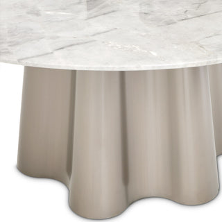 St. Charles Round Marble Dining Table, Dove Gray