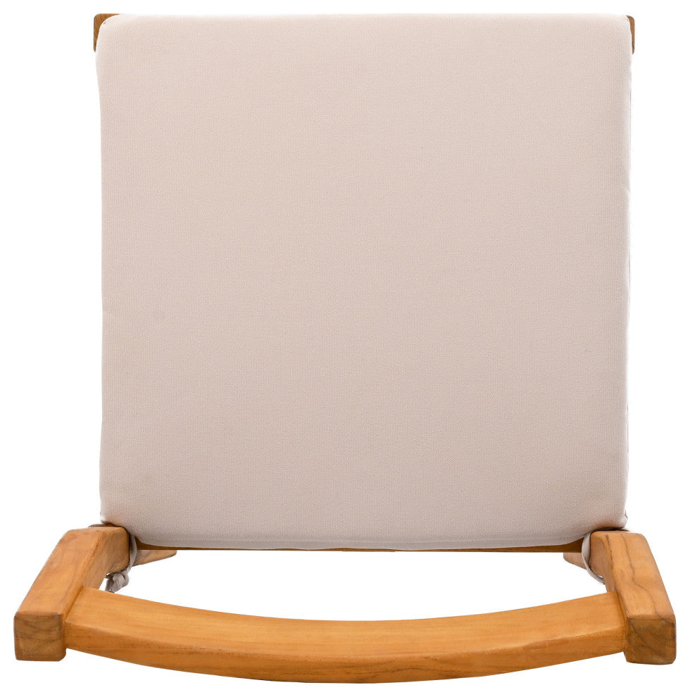 Safavieh Couture Indoor-Outdoor Mayaguana Teak Dining Chair, Natural/White