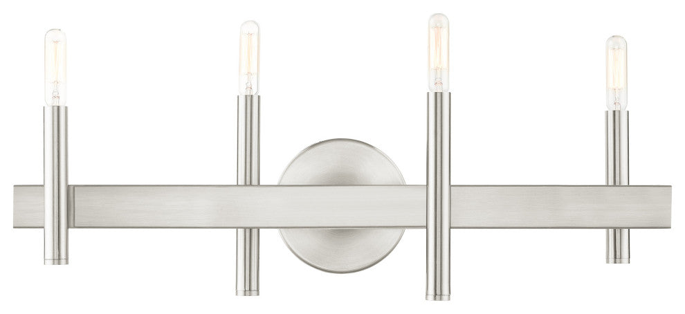Livex Lighting Denmark 4 Light Brushed Nickel Vanity Sconce