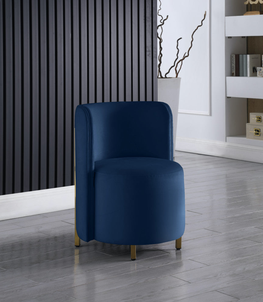Rotunda Velvet Upholstered Accent Chair, Navy