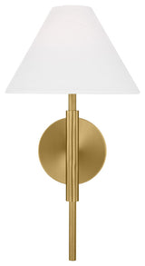 Porteau 1-Light Indoor Bath Vanity Wall Sconce, Satin Brass Gold