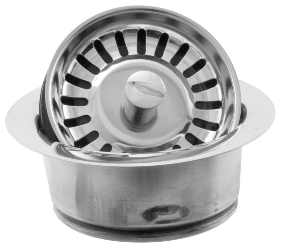 3-Bolt Mount Style Disposal Flange And Strainer In Polished Chrome