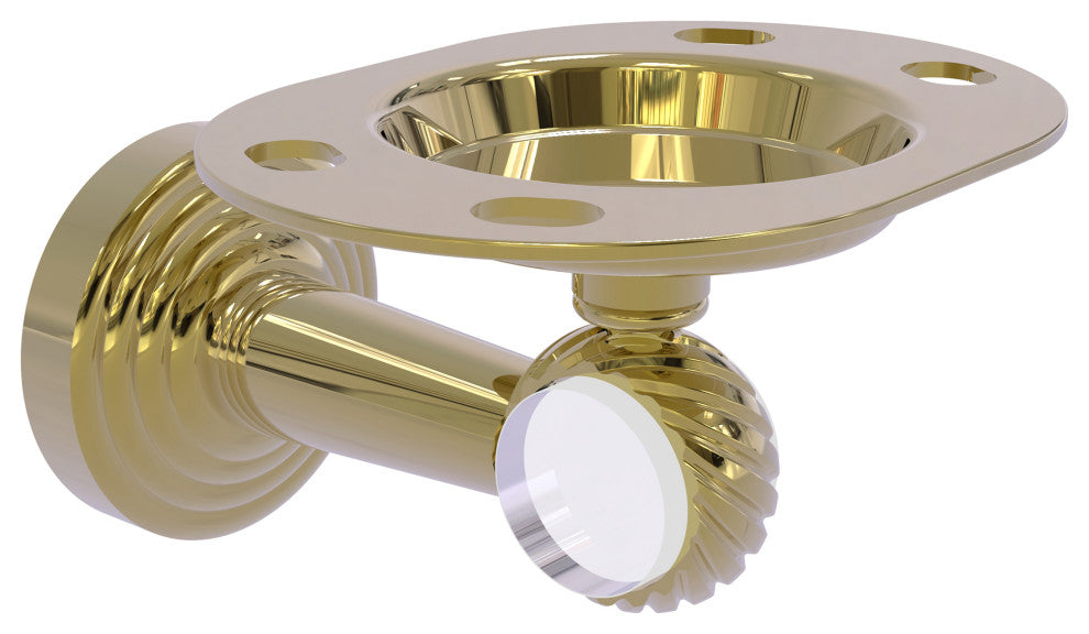 Pacific Beach Twisted Tumbler and Toothbrush Holder, Unlacquered Brass