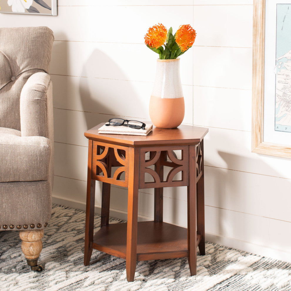 Safavieh Connor Hexagon End Table, Brown