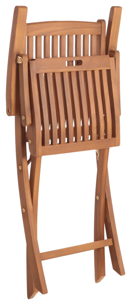 Nordic Style Teak Folding Chair with Arm Rests