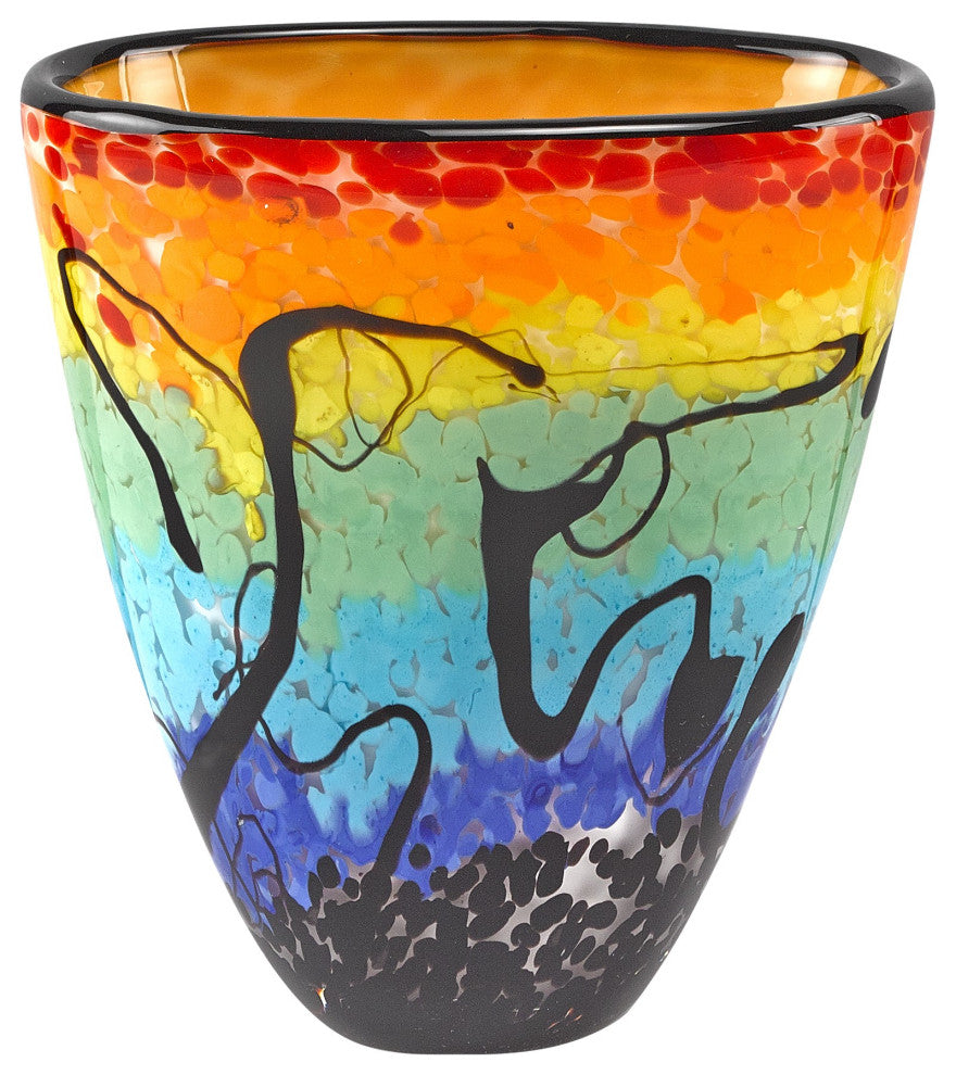 Badash J591 Allura Murano Style Art Glass 8" Oval Vase