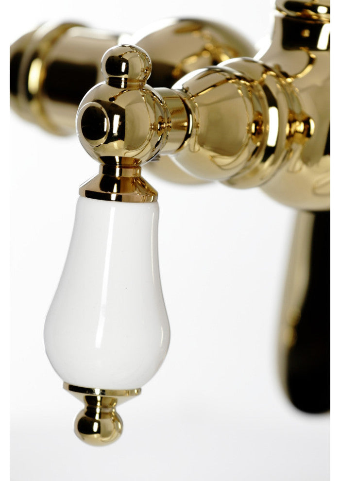 CC6015T2 Clawfoot Tub Faucet With Hand Shower, Polished Brass