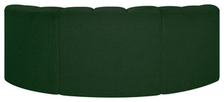 Arc Boucle Fabric Upholstered 3-Pc. Inward Curved Modular Sectional, Green