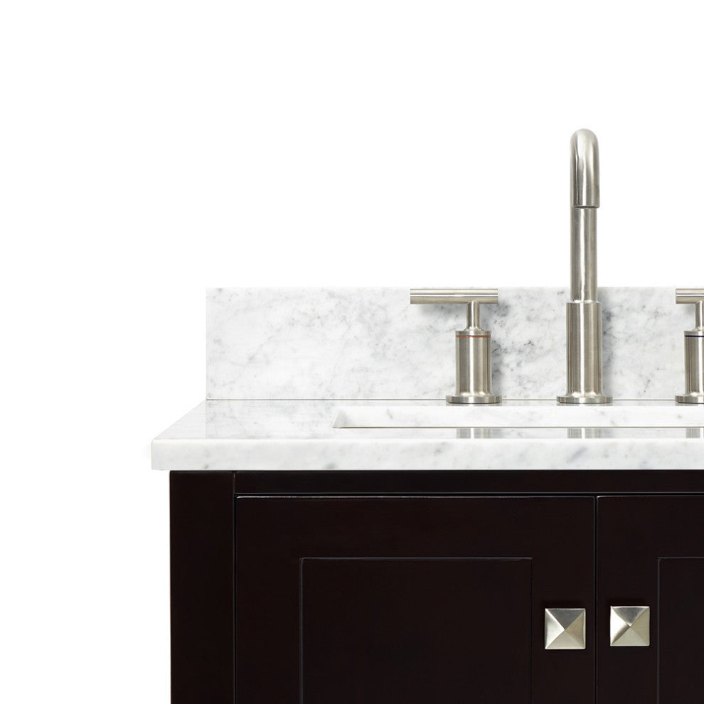 ARIEL Cambridge 61" Rectangle Sinks Bath Vanity Carrara Marble