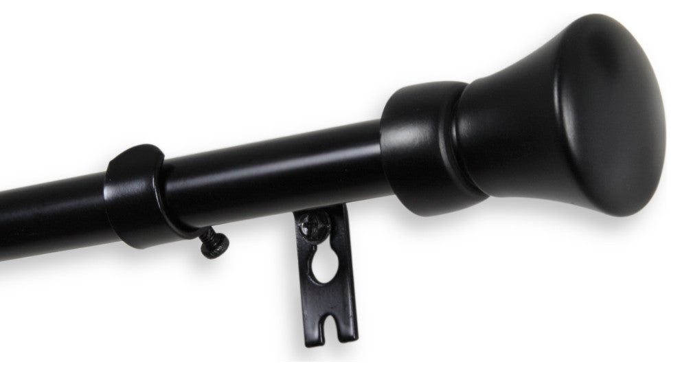 Reagan 5/8" Curtain Rod Black, 18-28"