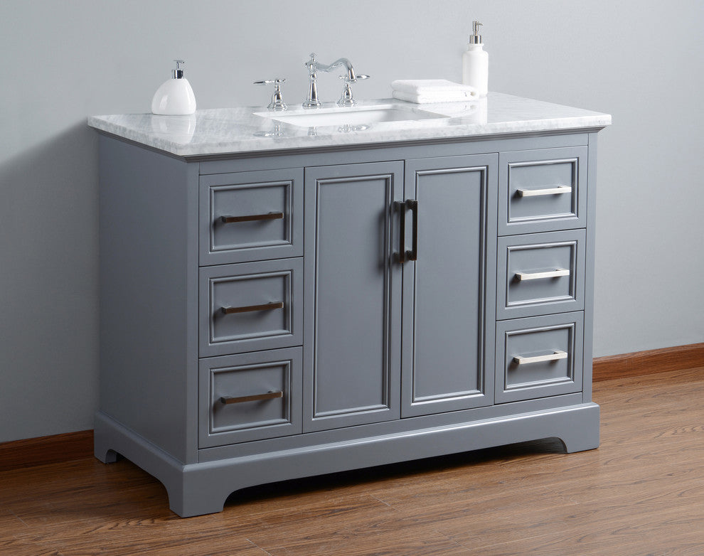 Ariane 48" Slate Gray Single Vanity Cabinet Single Bathroom Sink