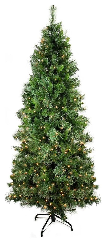 6.5' Pre-Lit Mixed Cashmere Pine Medium Artificial Christmas Tree, Clear Lights