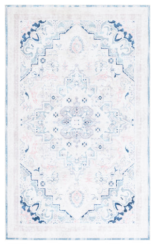 Safavieh Arizona Machine-Washable Collection ARZ324 Rug, Ivory/Aqua, 8'x10'