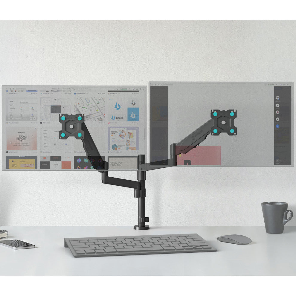 ONKRON Dual Monitor Mount for 13 - 32 Inch Screens up to 17.6 lbs - G140 Black