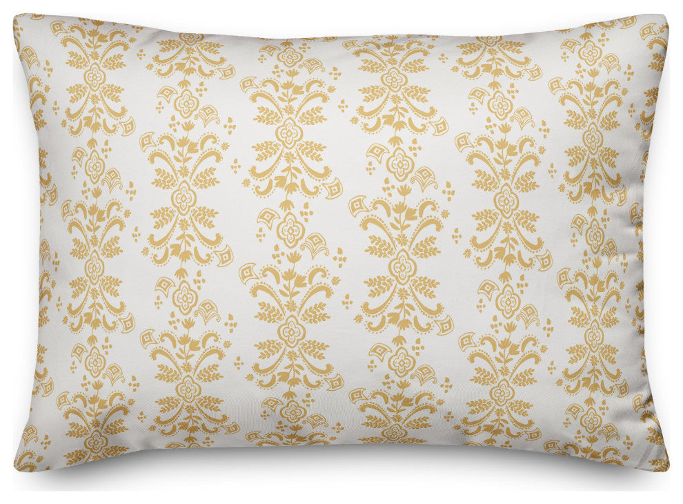 Yellow Floral Crest 20x14 Spun Poly Pillow