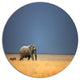 Elephant And Zebra Walking In Bush, African Disc Metal Artwork, 23"