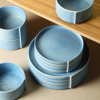 Stone Lain Bao Stoneware 24-Piece Dinnerware Set, Blue