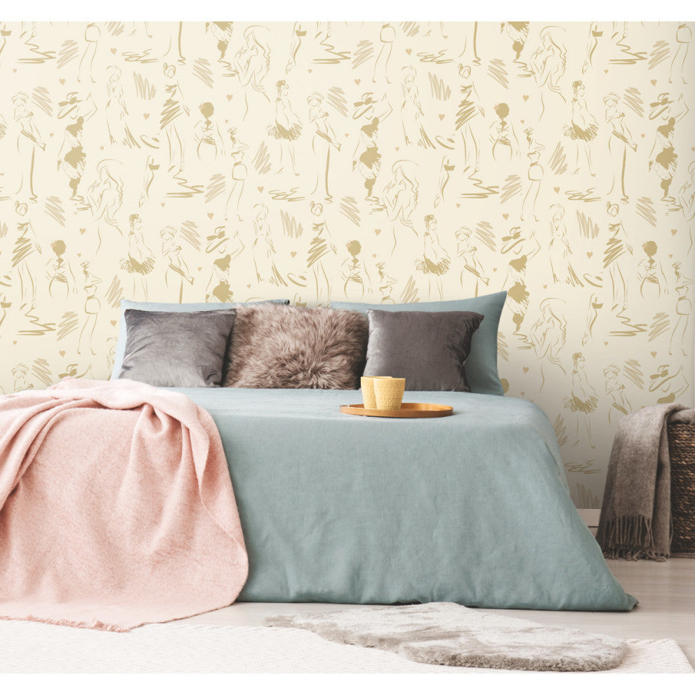 Glamour Peel and Stick Wallpaper, Beige
