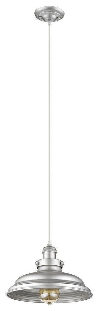 Samuel 1-Light Silver Painted Ceiling Mini Pendant 10"
