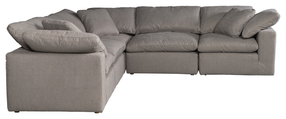 Terra Condo Classic L Modular Sectional Livesmart Fabric Light Grey