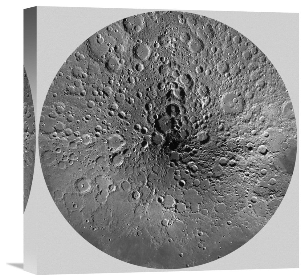 "Unmarked Map of the Moon, North Pole" Artwork, 18"x18"