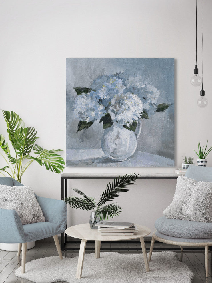 "Winter Flower Bouquet" Painting Print on Wrapped Canvas, 48"x48"