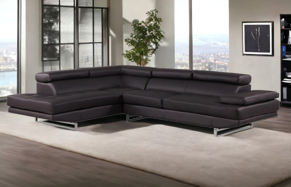 124"x94"x36" Brown Sectional LAF