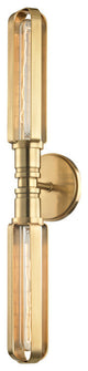 Red Hook, 2 Light, T10 Wall Sconce, Aged Brass Finish