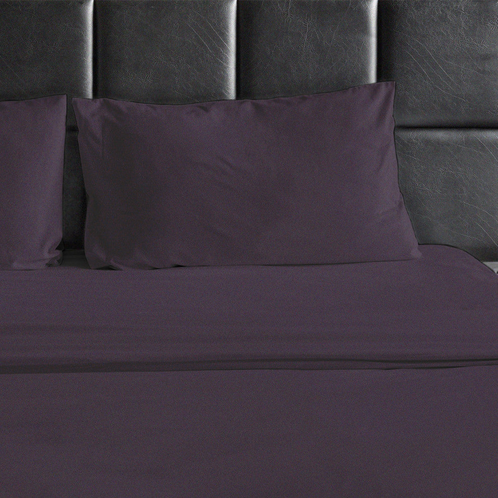 Bluff City Bedding, 1800 Thread Count 4-Piece Set, Purple, Twin/Twin Xl