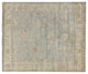 Antique Weave Oushak Hand-Knotted New Zealand Wool Blue/Ivory Area Rug, 8'x10'