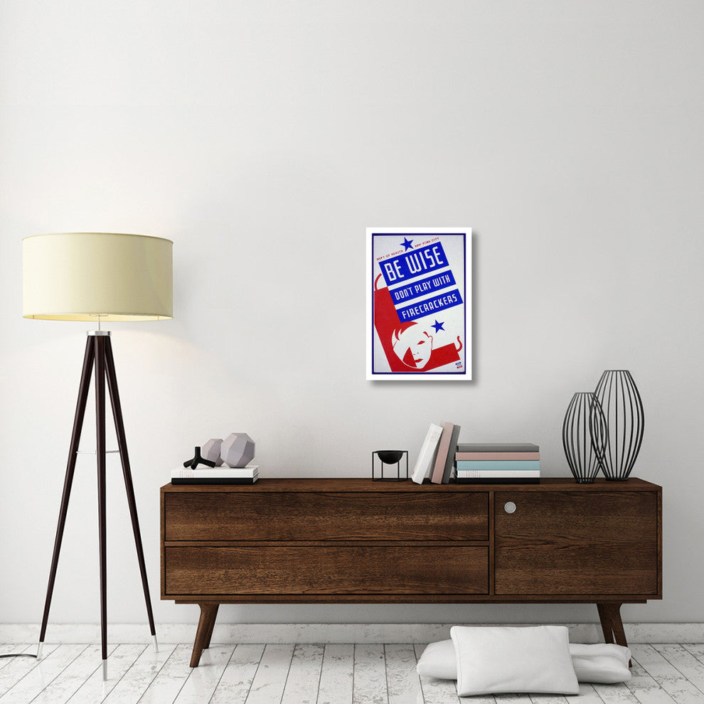 "Be wise do not play with firecrackers" Paper Print by Vera Bock, 18"x26"