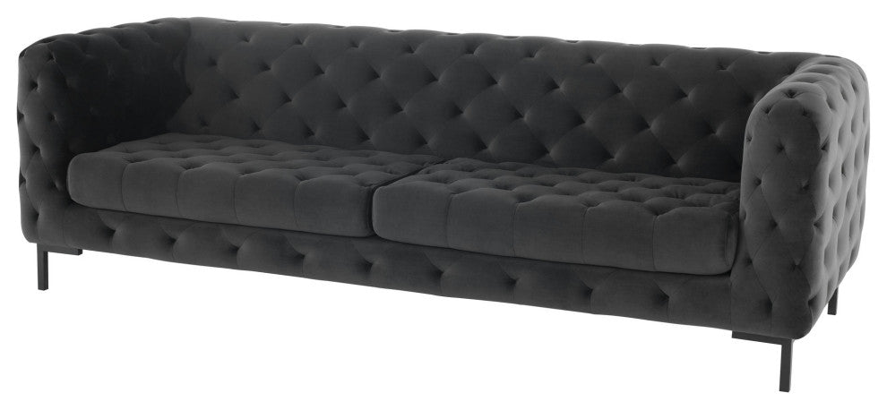 Tufty Shadow Grey Fabric Triple Seat Sofa