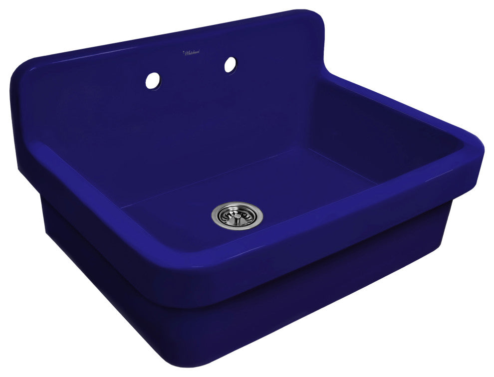 Old Fashioned Country Fireclay Utility Sink With High Backsplash