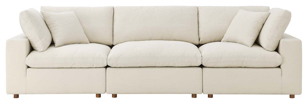 Modular Deep Sofa, Beige, Fabric, Modern, Lounge Cafe Hotel Lobby Hospitality