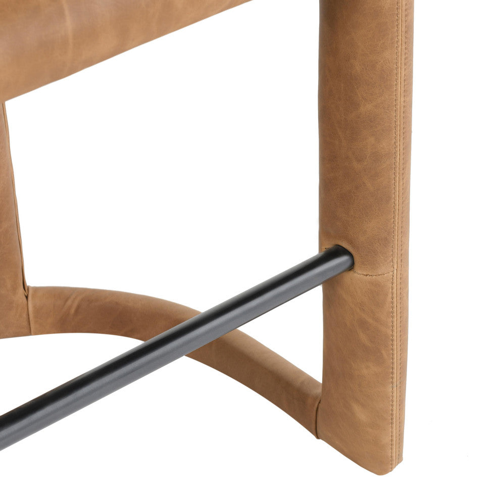 Kosas Home Archie 26" Distressed Leather Counter Stool, Brown