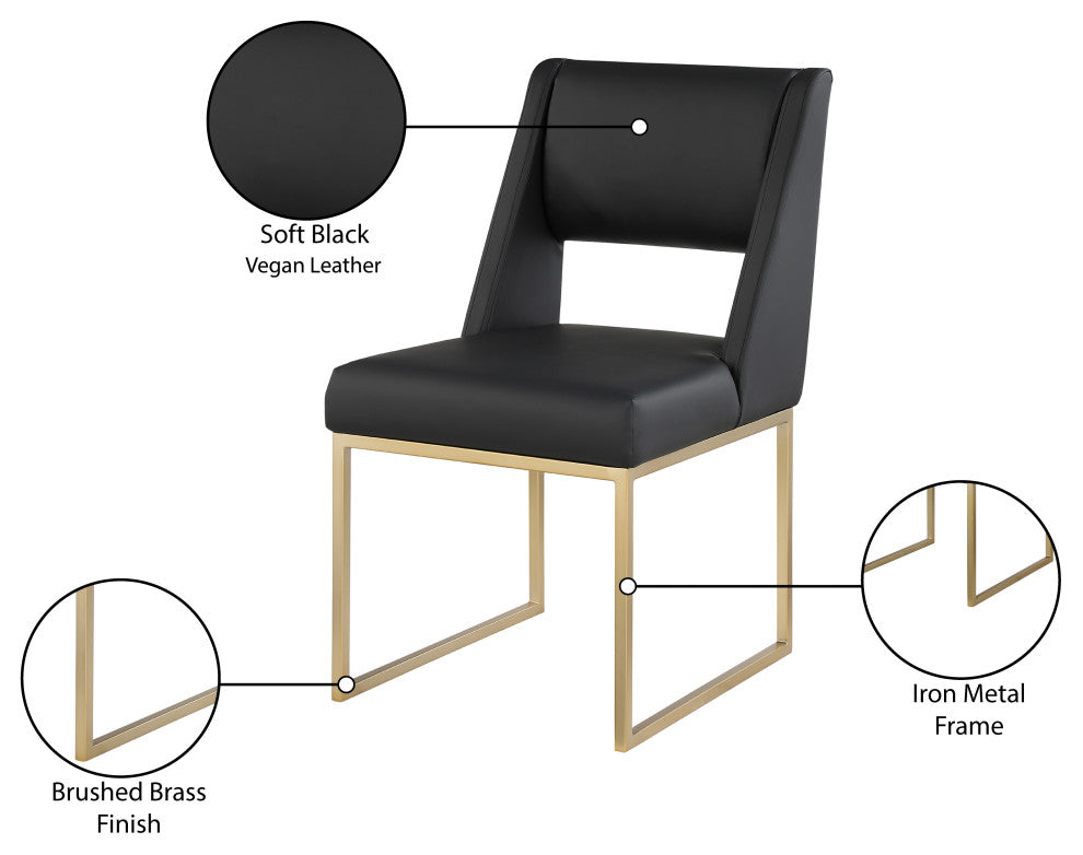 Jayce Faux Leather Dining Chair, Set of 2, Black