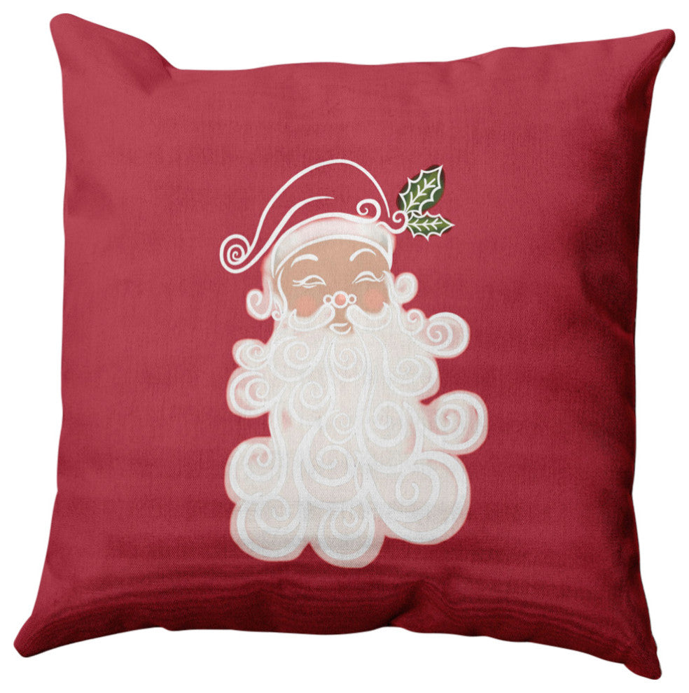 Believe in Santa Decorative Throw Pillow, Muted Red, 18"x18"