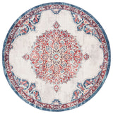 Safavieh Brentwood Bnt867A Rug, Ivory/Red, 6'7"x6'7" Round